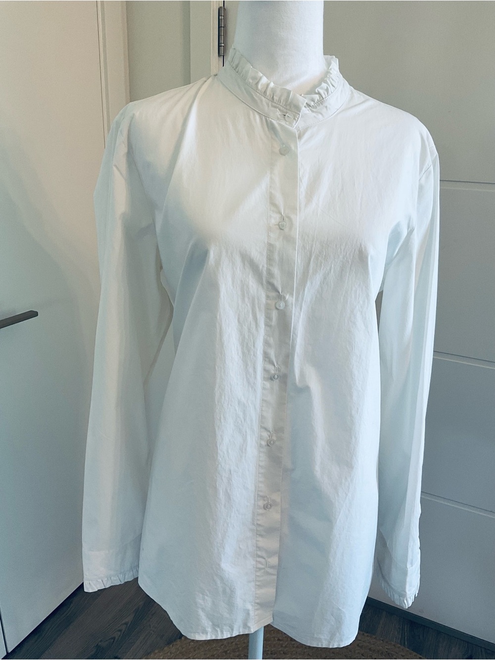 Part Two Jayda White button down Shirt with Ruffle Collar